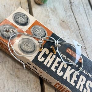 1940’s Vintage 12K Gold Filled Rimless Eyeglass Frames | Mid Century Hex Lens